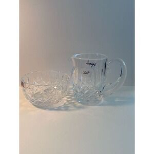 Waterford Lismore Crystal Creamer and Sugar Bowl Set Signed